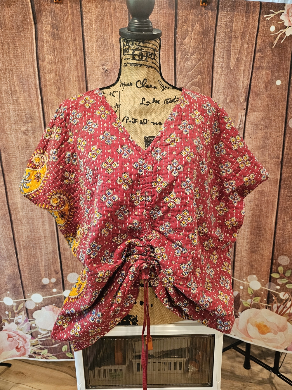 ONE OF A KIND KANTHA TOP XS-1X
